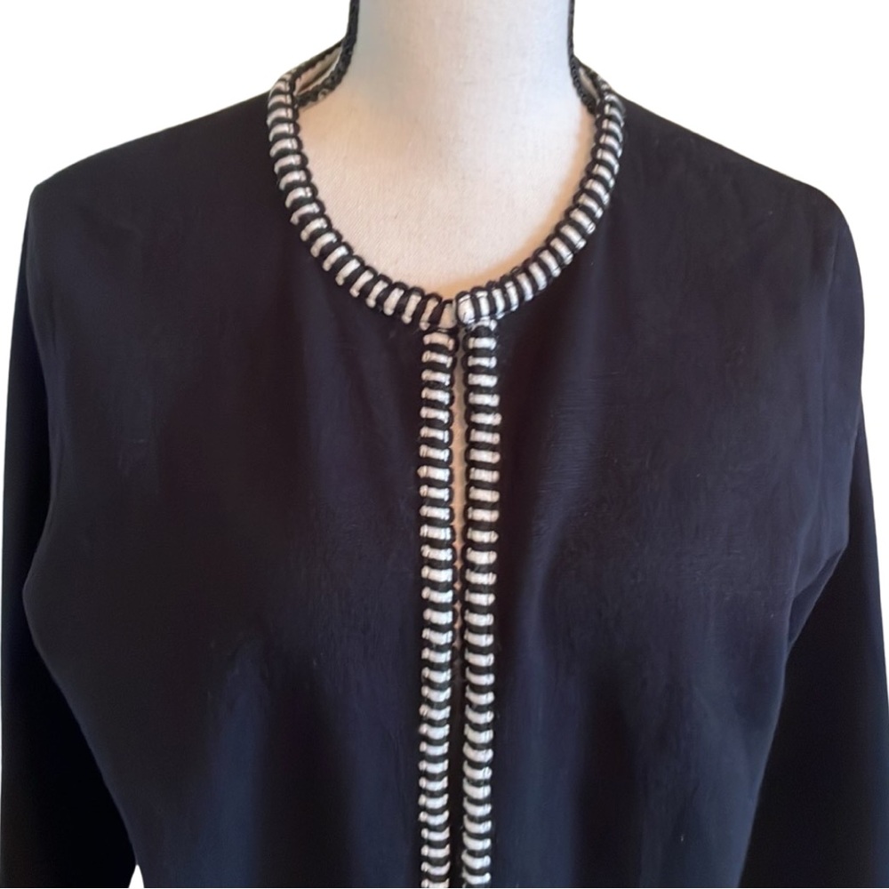 Two Twenty Five Black Open Front Long Cardigan /Jacket Size Medium - Picture 4 of 10